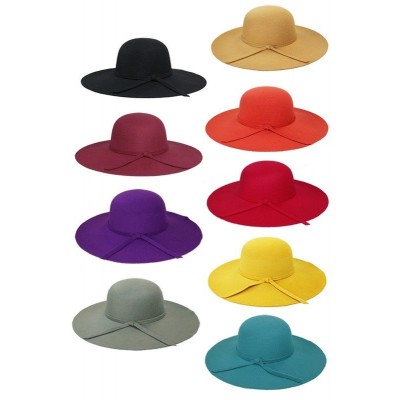 's Vintage Fashion Wide Brim Floppy Wool Felt Bowler Fedora Hat Bow Cap  eb-70839392